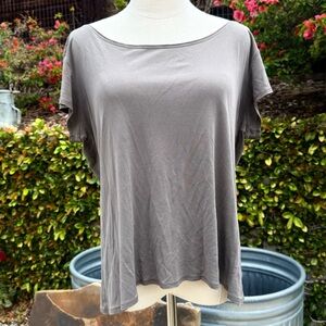 Eileen Fisher silk bateau neck top